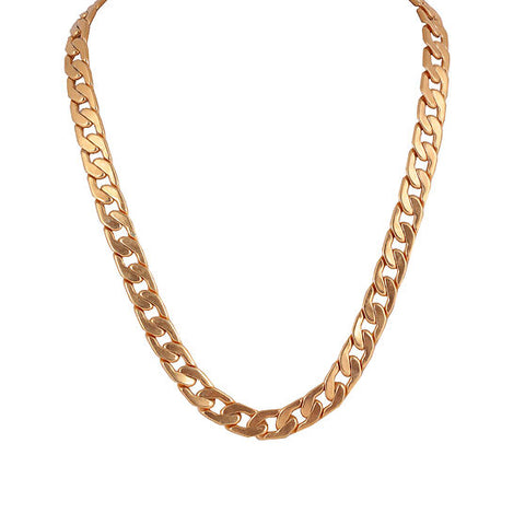 Thick link chain in 8mm thickness comes with 2 inch extender in 22k gold plated and silver finish