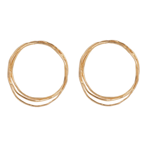 statement wired effect hoops perfect for any occasion comes in 22k gold plated jewelry and silver finish jewelry